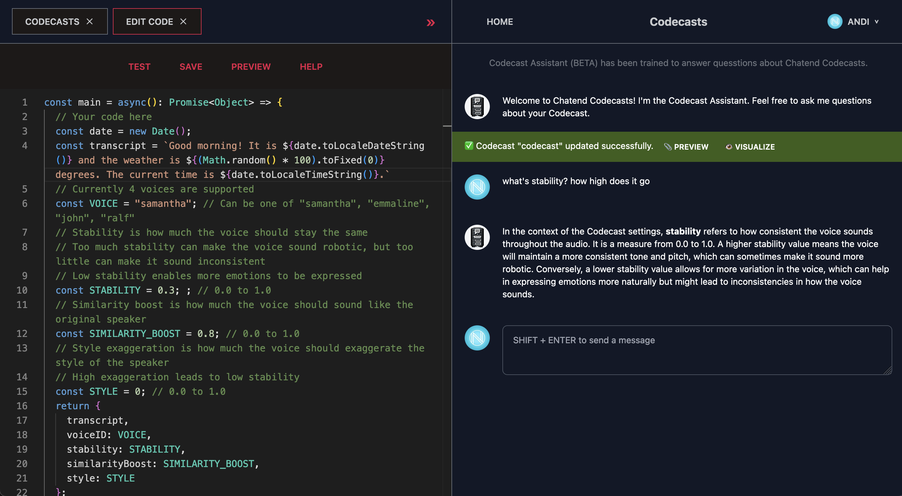 Codecasts workflow