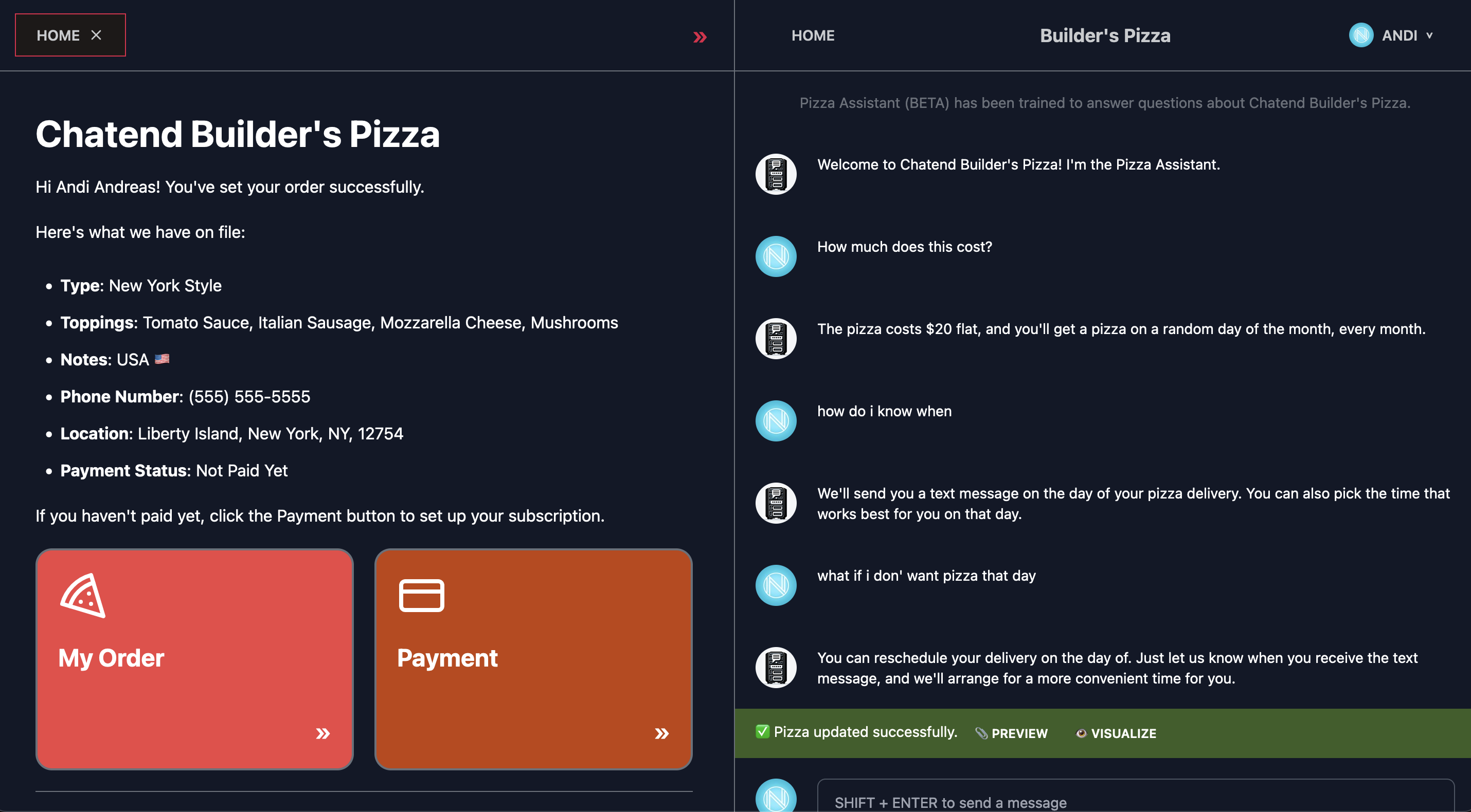 Pizza app